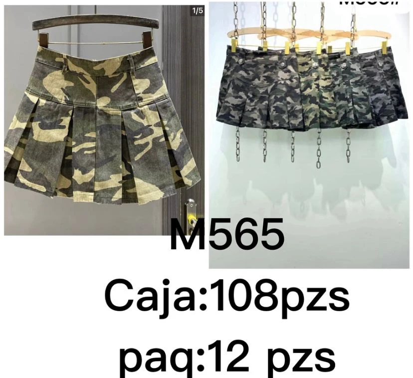 Falda plisada camuflaje-M-565