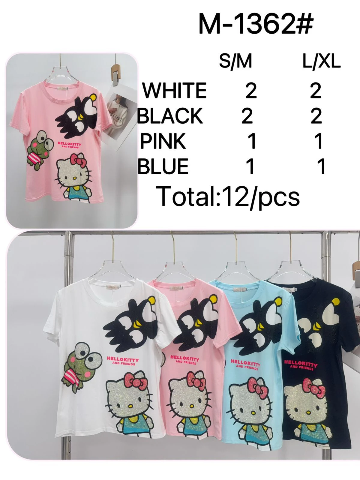 Playera manga corta con diseño-M-1362