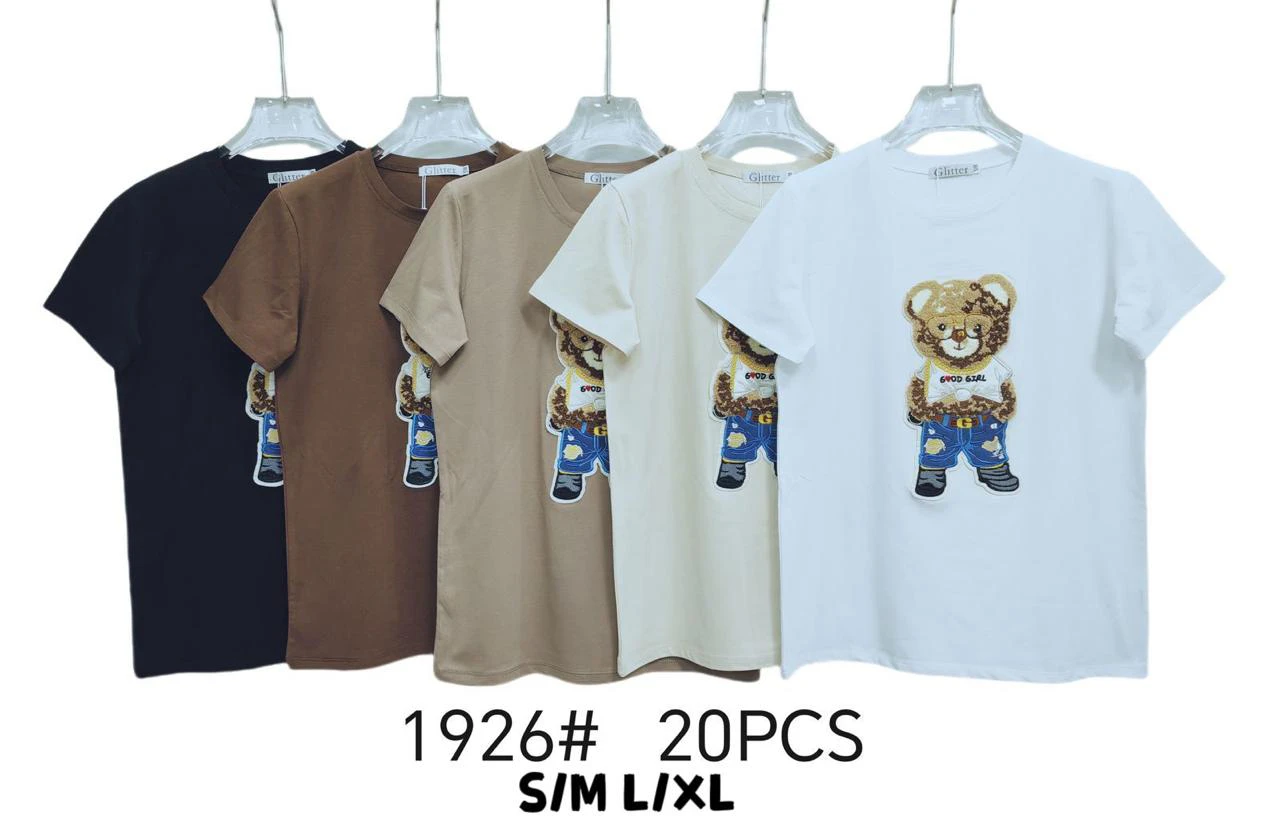Playeras de manga corta con diseño de oso-1926