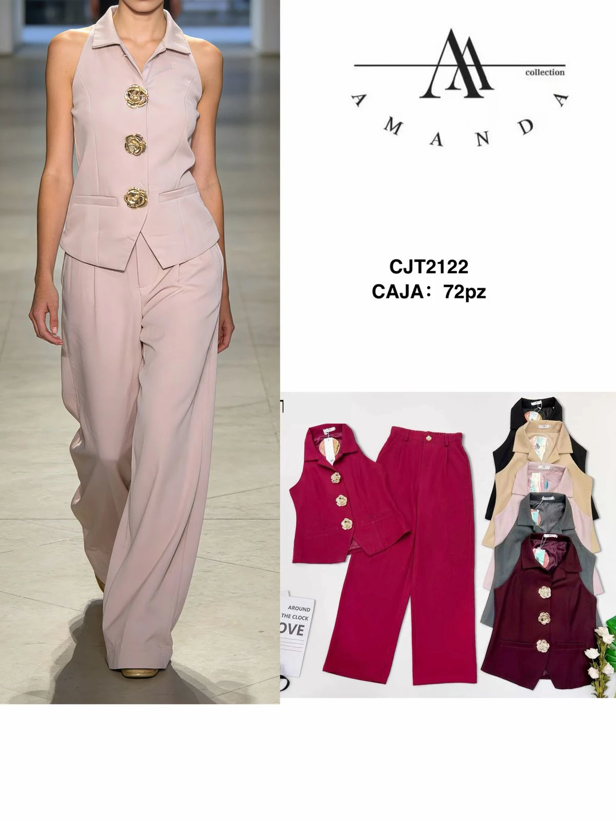 Conjunto de chaleco y pantalón de vestir-CJT2122