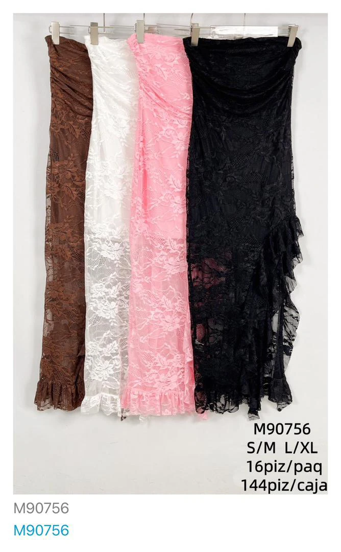 Vestido corto de encaje-M90756