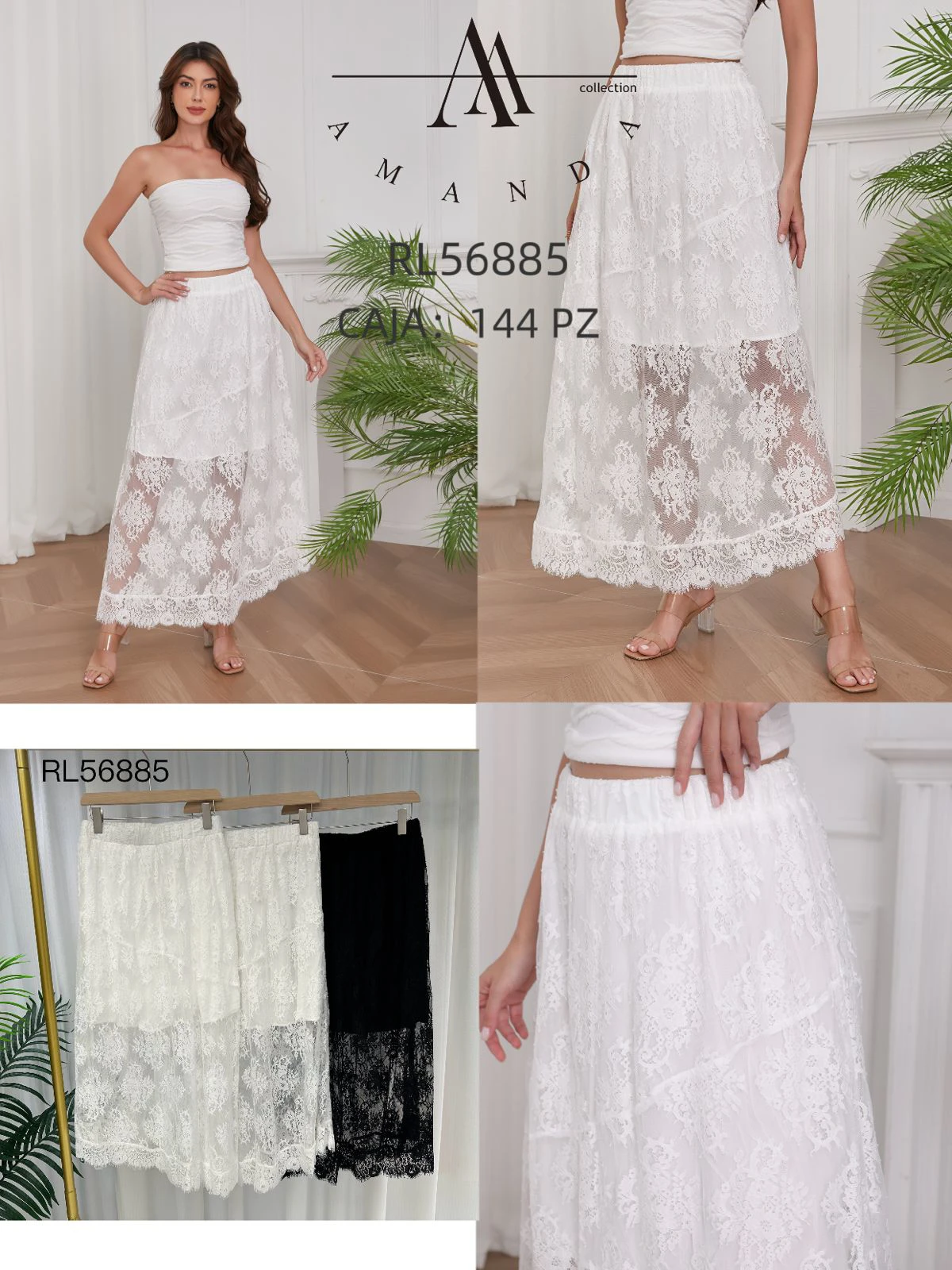 Falda Larga de Encaje-RL56885