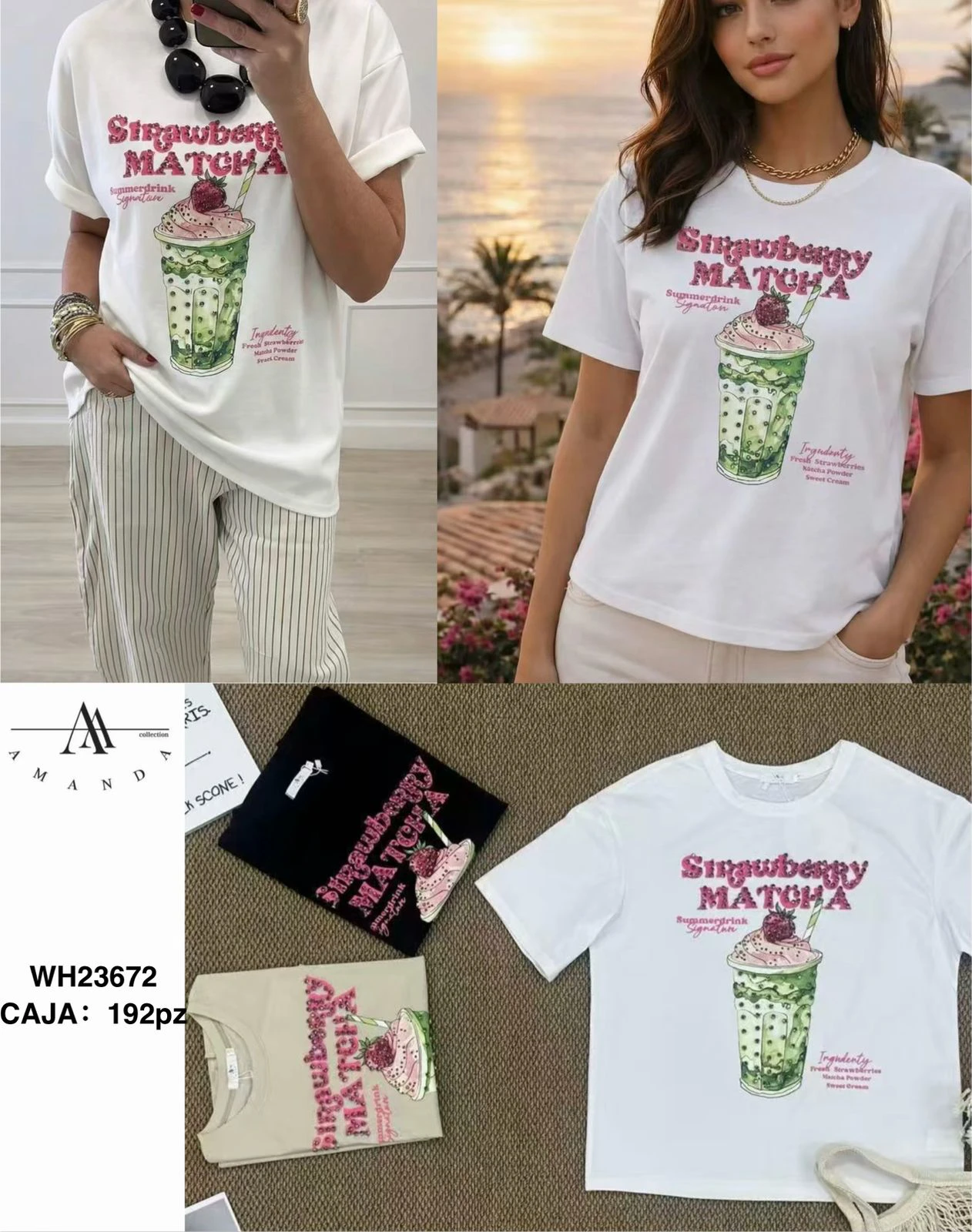 Playera Estampado Strawberry Matcha-WH23672