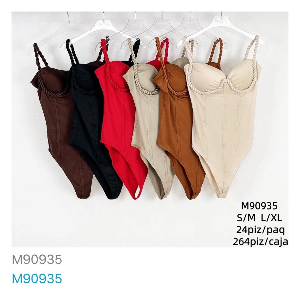 Bodysuit con tirantes trenzados-M90935