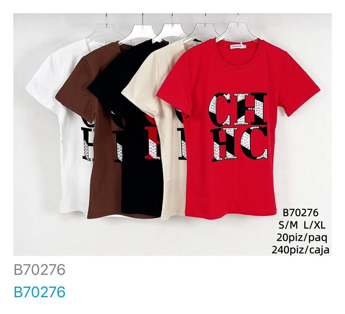 Playera de manga corta con estampado-B70276