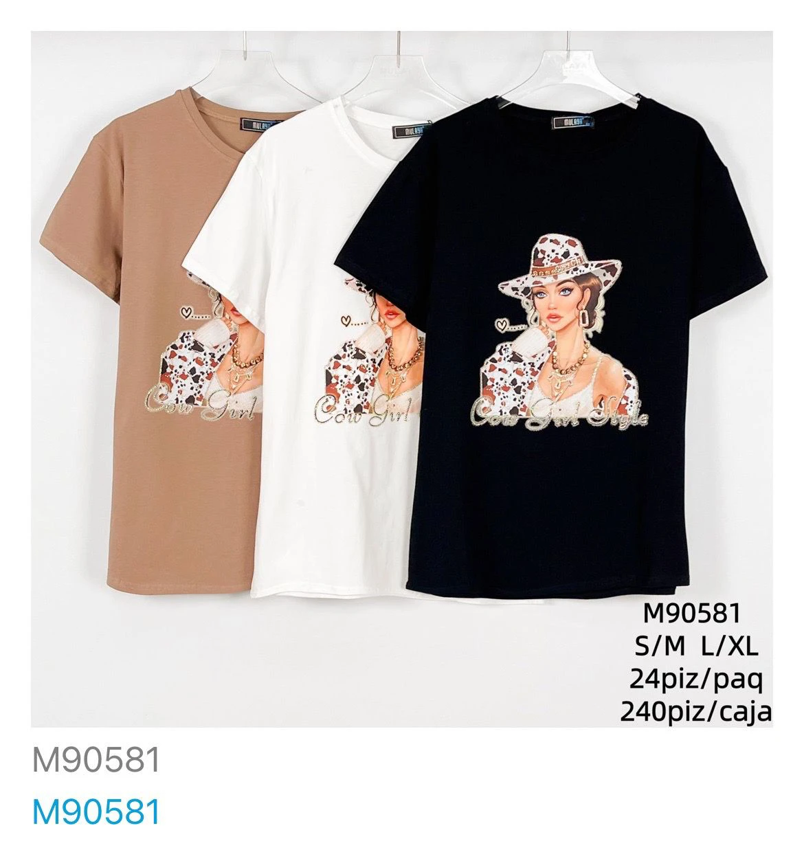 Playera con diseño Cow Girl-M90581