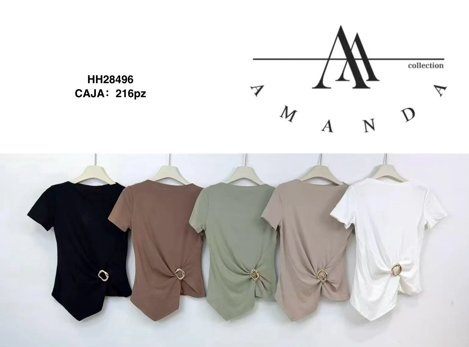 Top Casual con Detalle de Anillo Metálico-HH28496