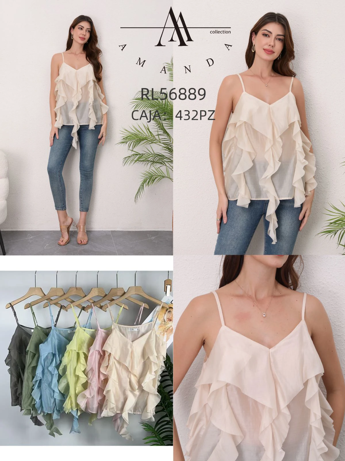 Top de tirantes con volantes-RL56889
