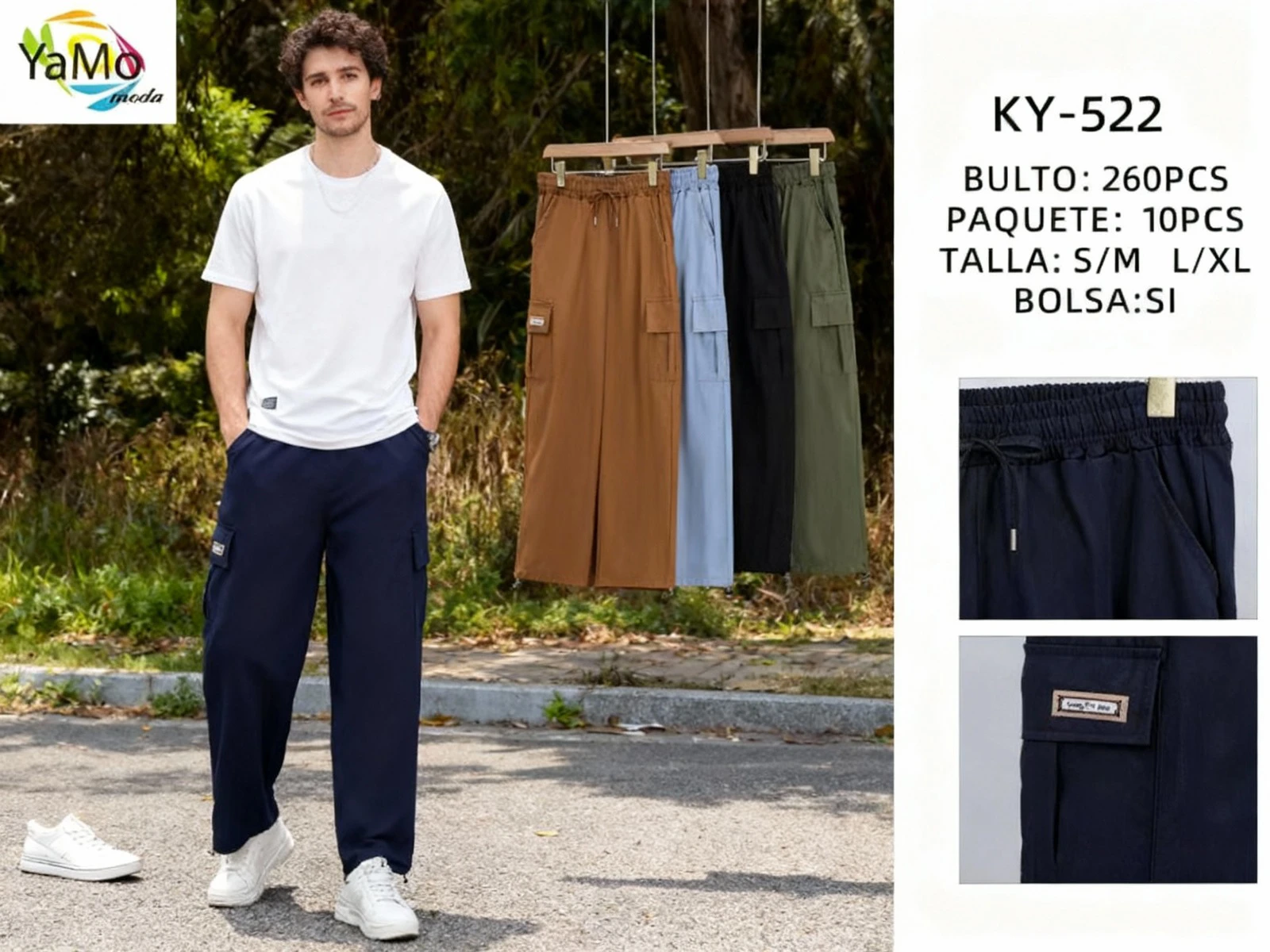 Pantalones Cargo de Hombre-KY522