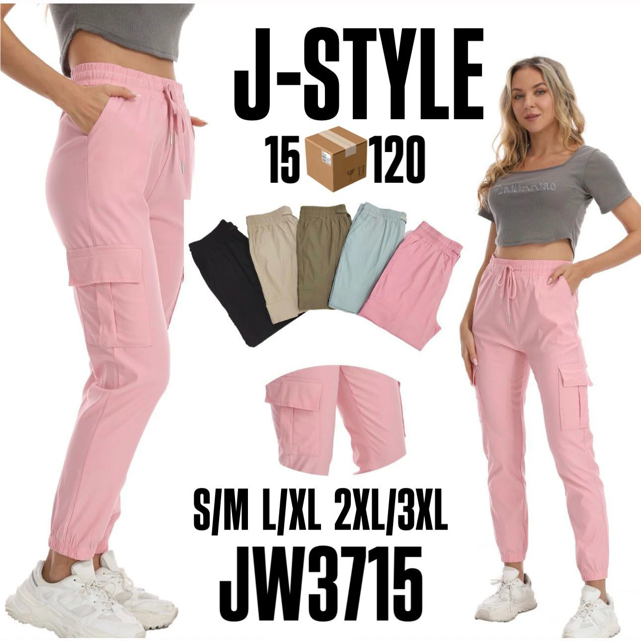 Pantalón cargo para dama-JW3715