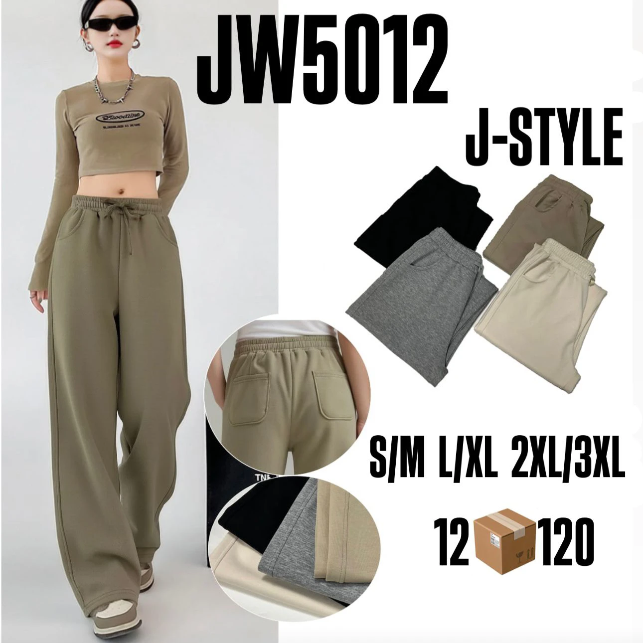 Pantalones Jogger Anchos-JW5012