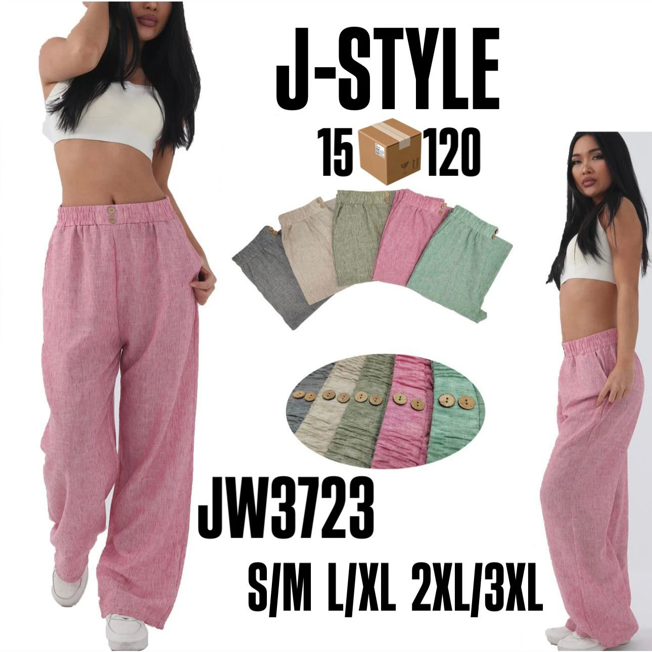 Pantalón de lino-JW3723