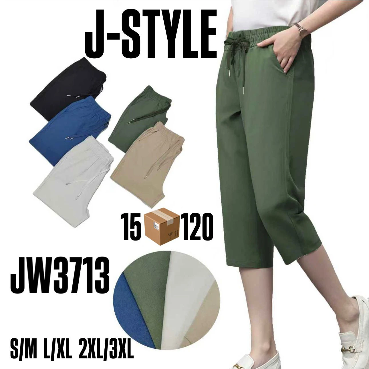 Pantalón Capri de mujer-JW3713