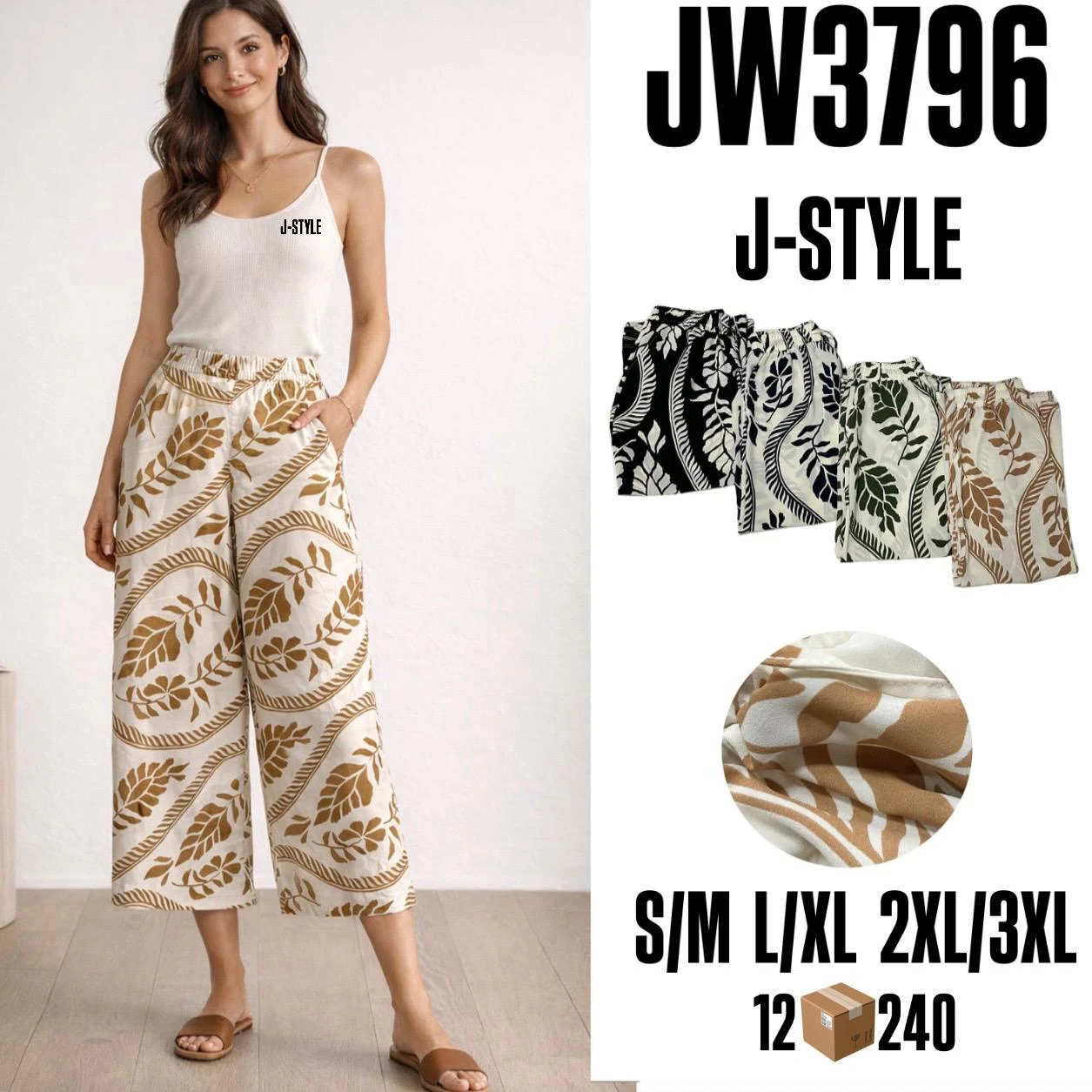 Pantalones Palazzo Estampados-JW3796