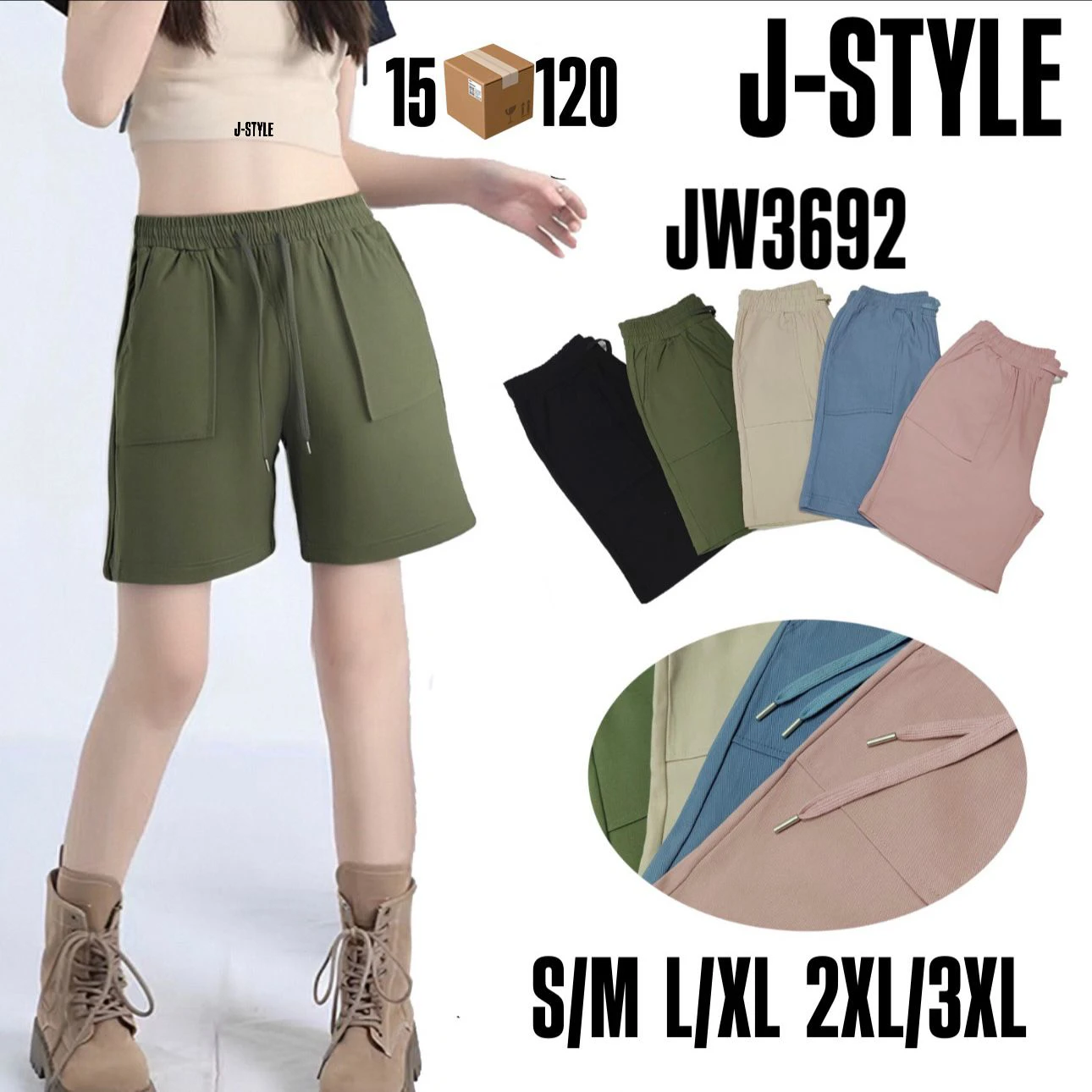 Shorts casuales para mujer-JW3692