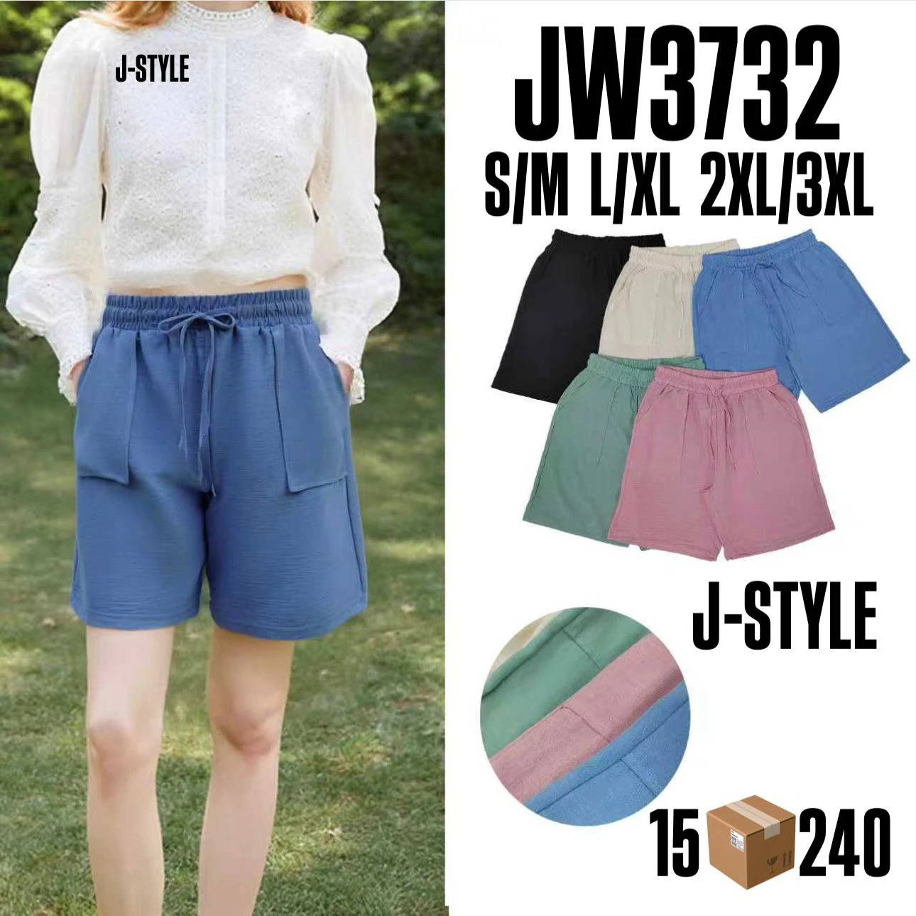 Shorts con bolsillos-JW3732