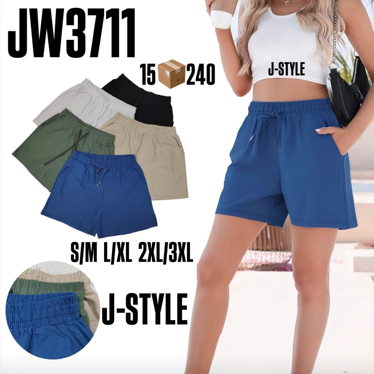 Shorts Casuales con Jareta-JW3711