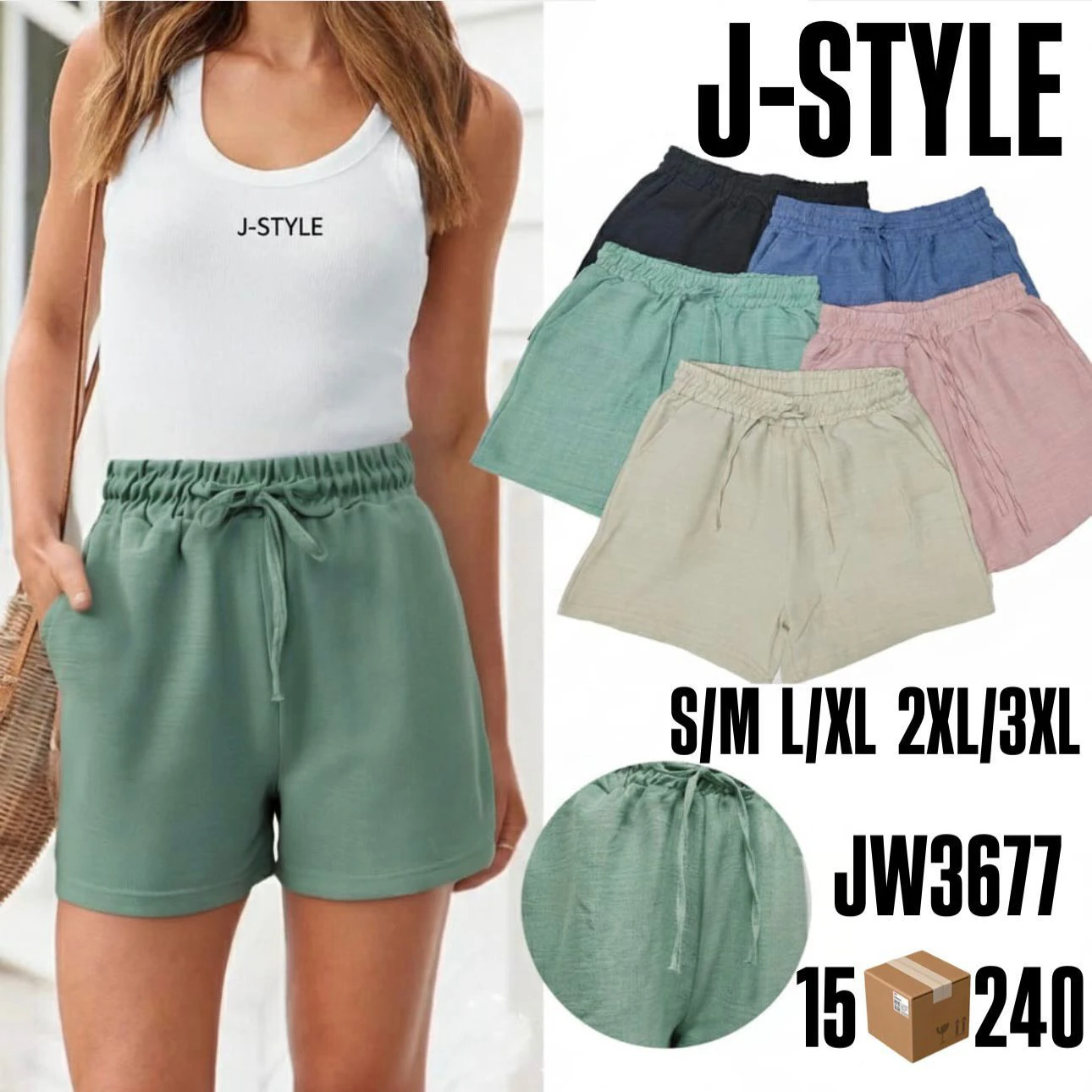 Shorts deportivos de mujer-JW3677