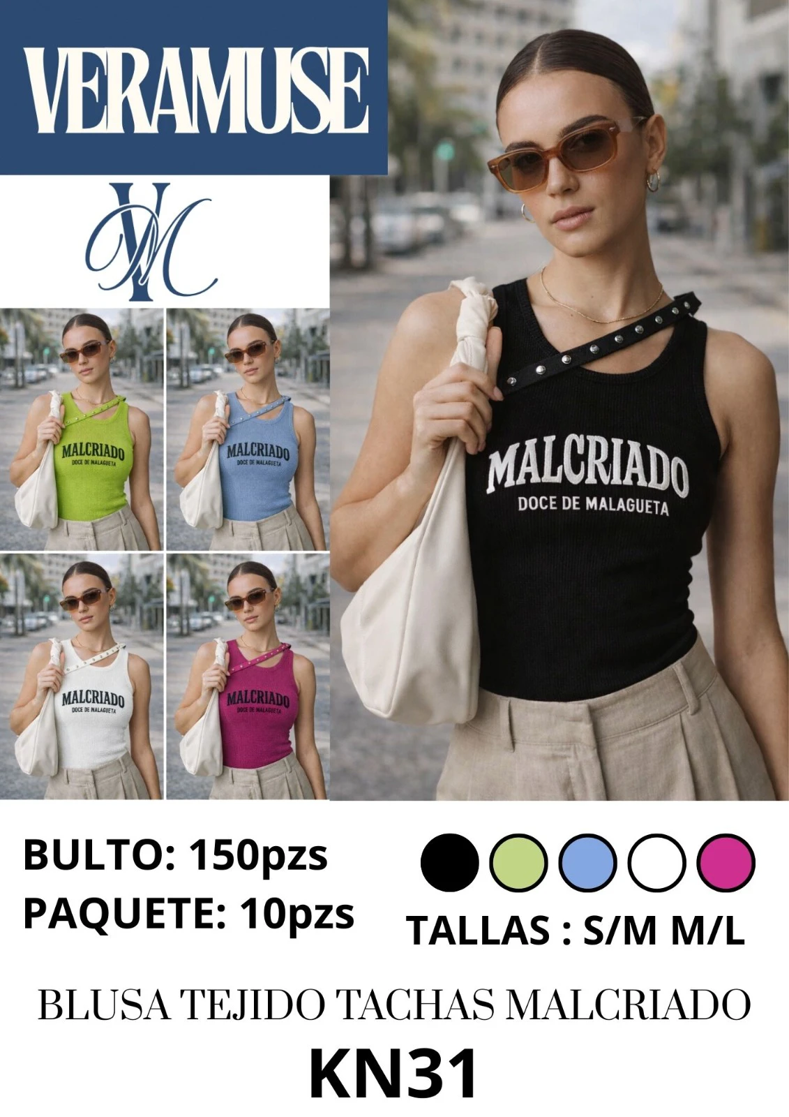 Blusa Tejida con Tachas Malcriado-KN31