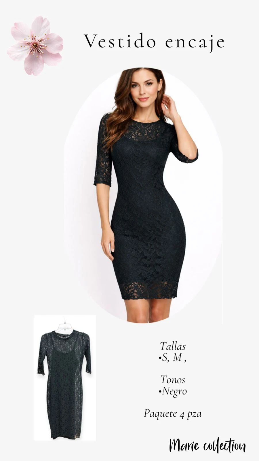 Vestido de encaje corto-28243