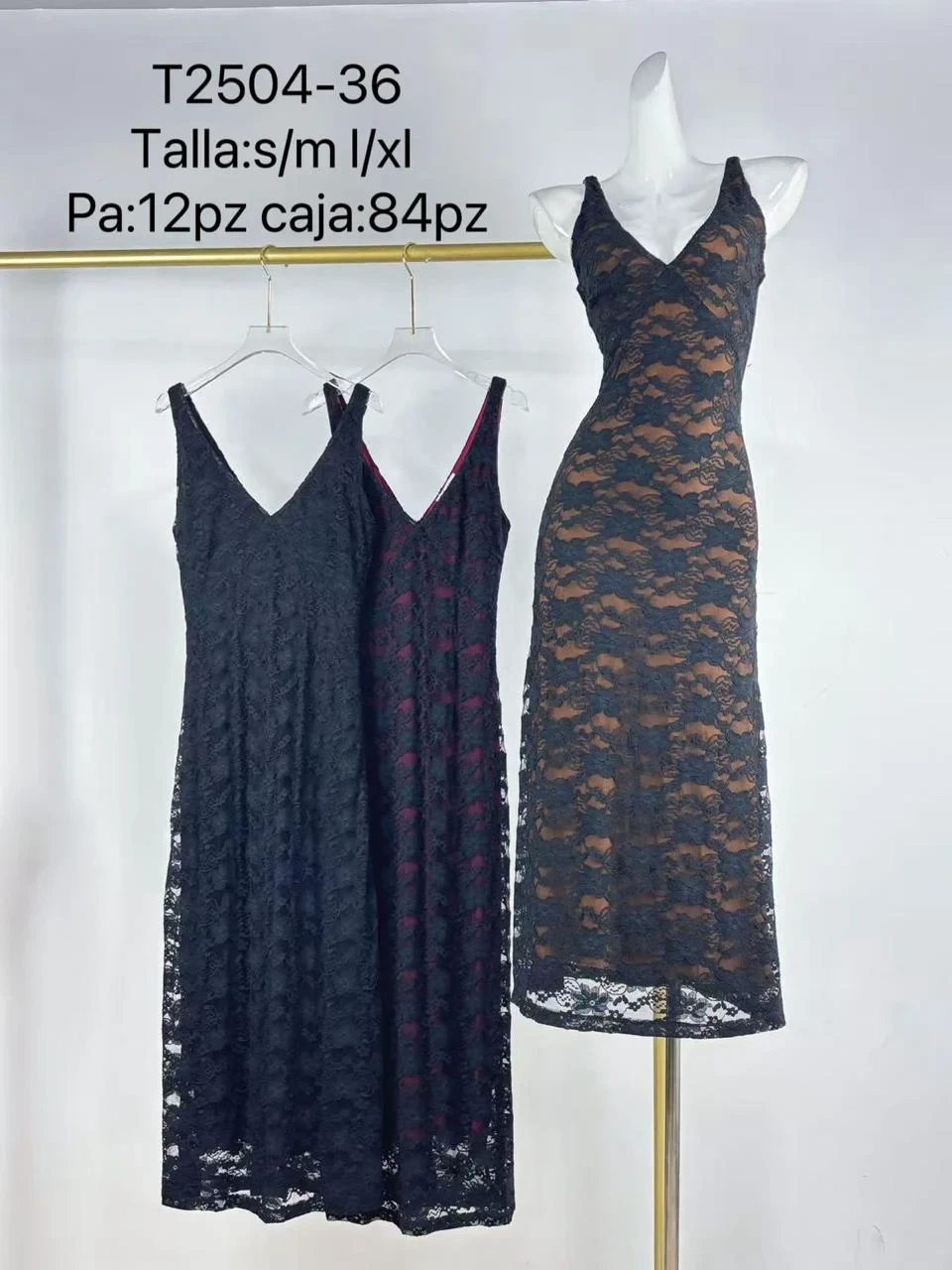 Vestido de encaje-T2504-36