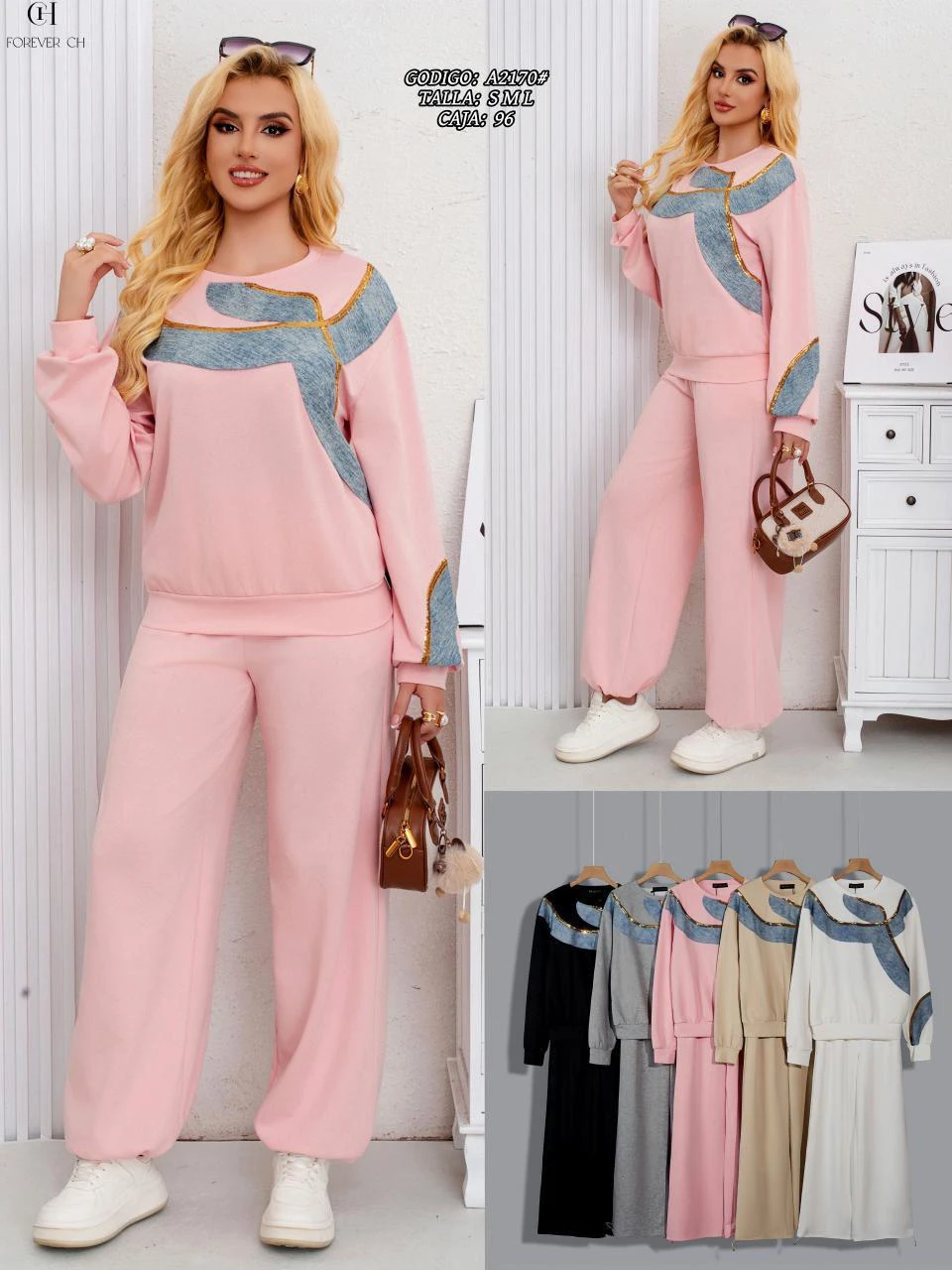 Conjunto deportivo para mujer con diseño-A2170