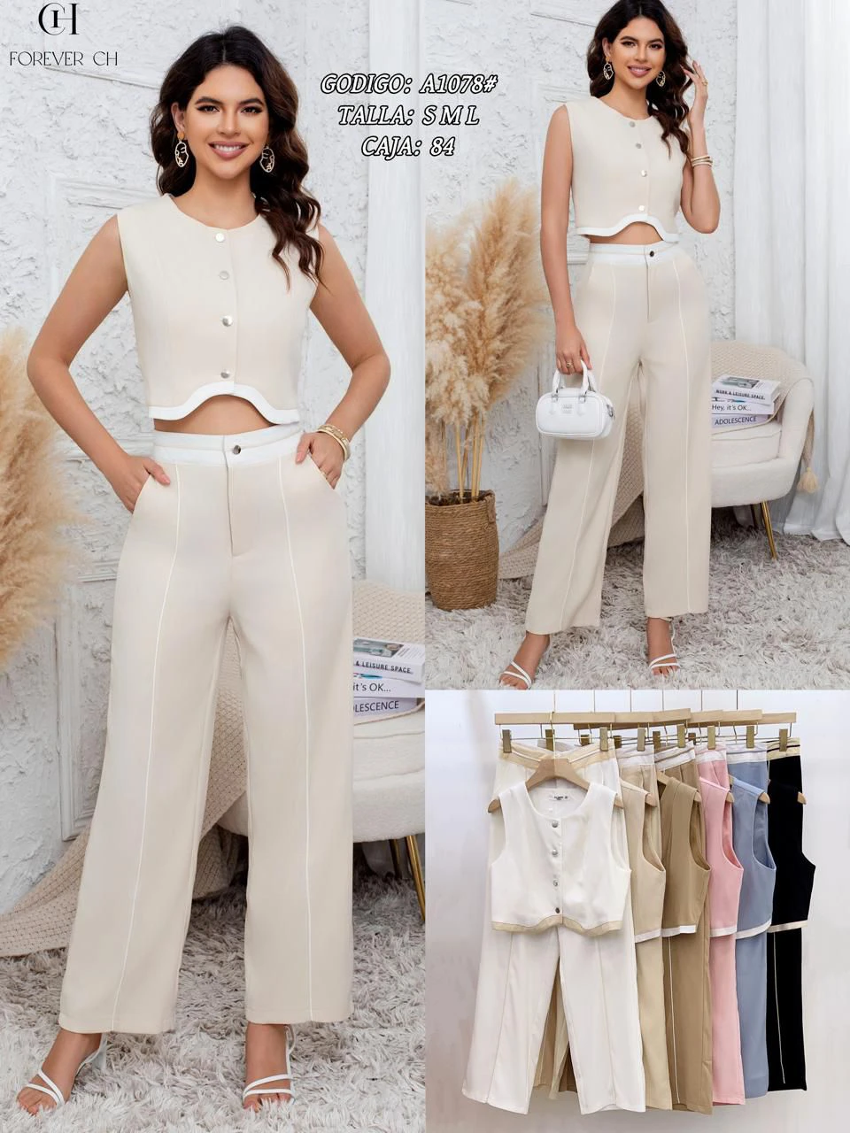 Conjunto de top y pantalón-A1078