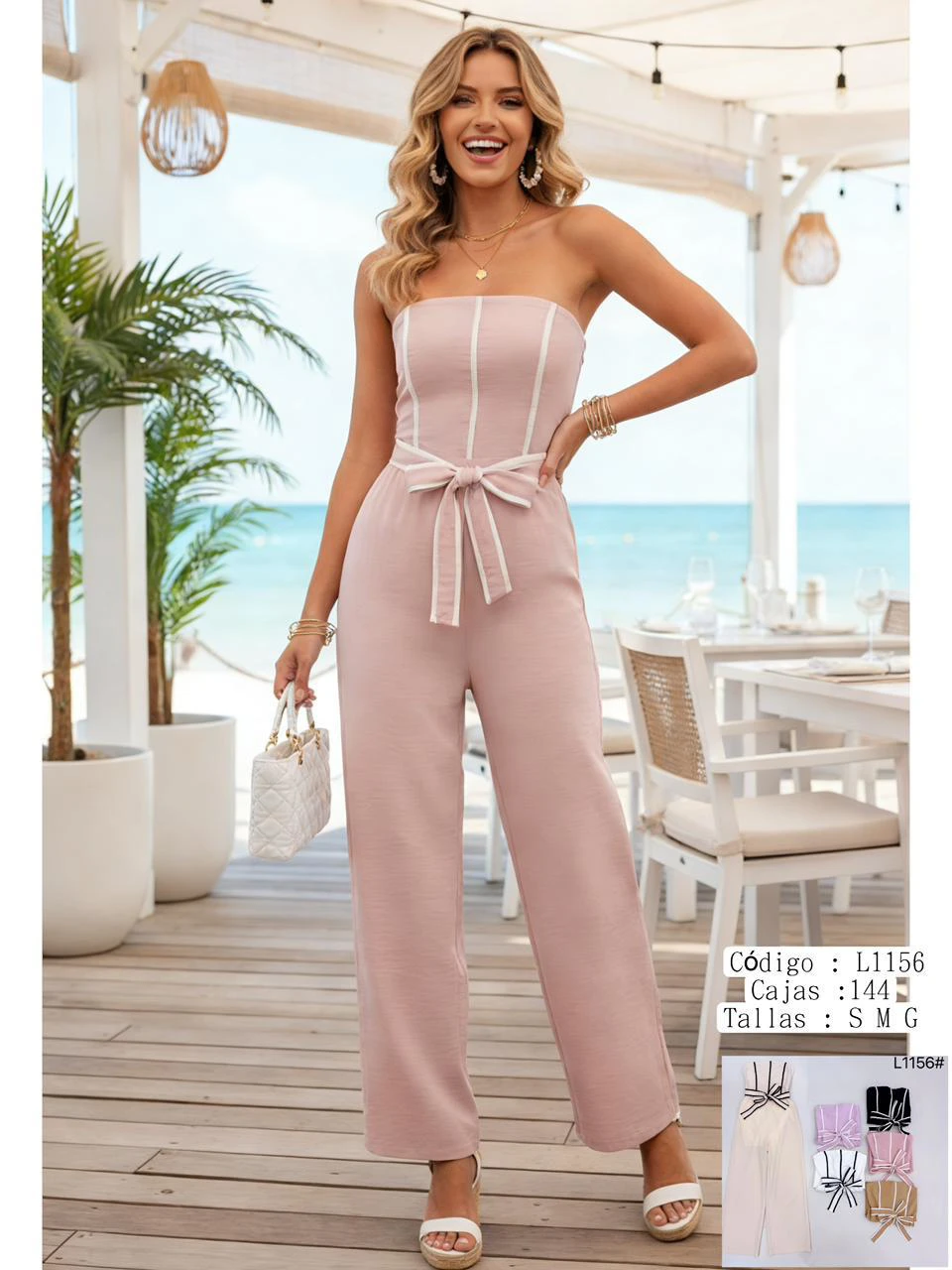 Mono strapless con cinturón-L1156