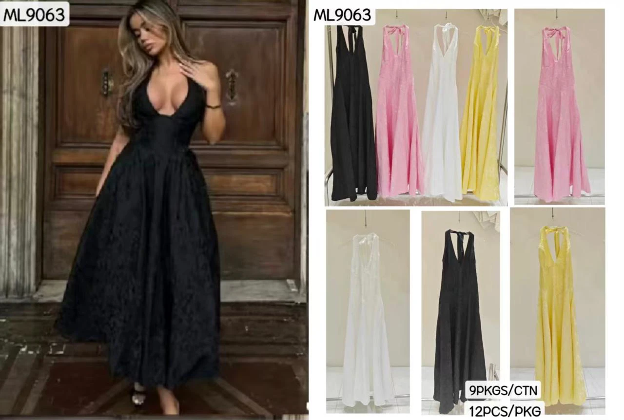 Vestido largo con escote-ML9063