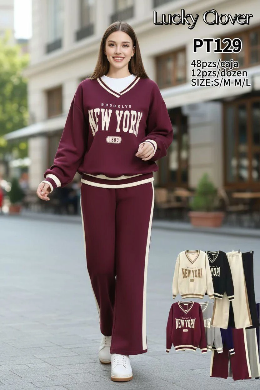 Conjunto deportivo para mujer con estampado-PT129