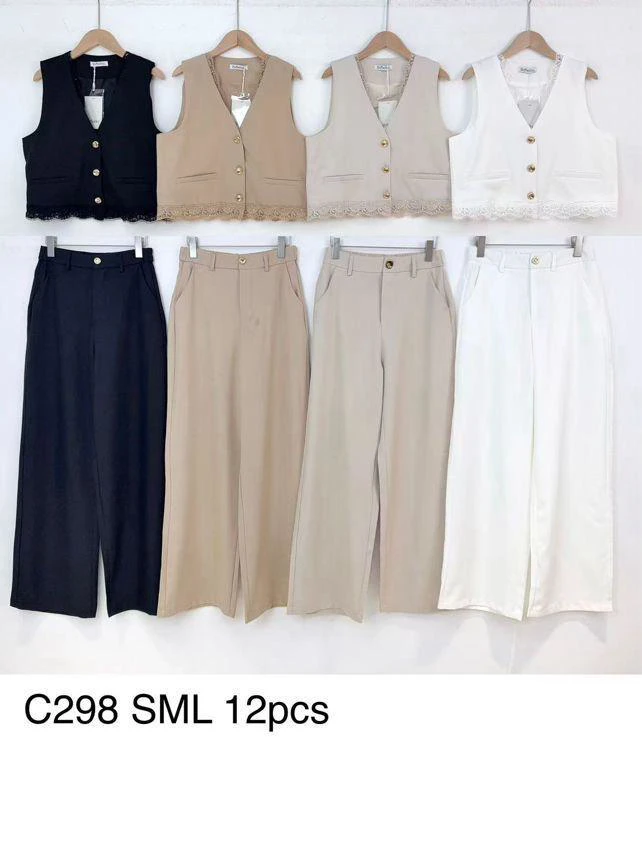 Conjunto de Chaleco y Pantalones Palazzo-C298
