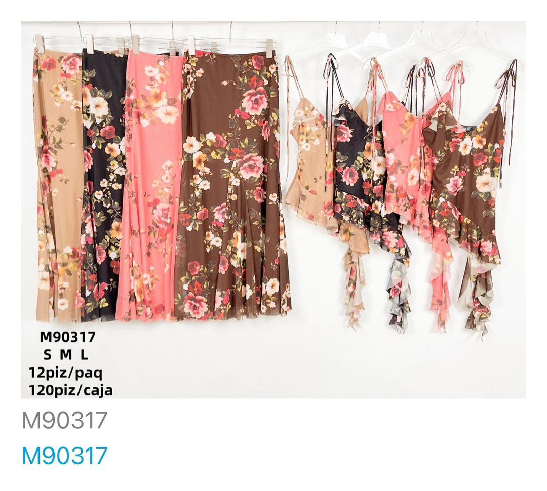 Conjunto falda y top floral-M90317