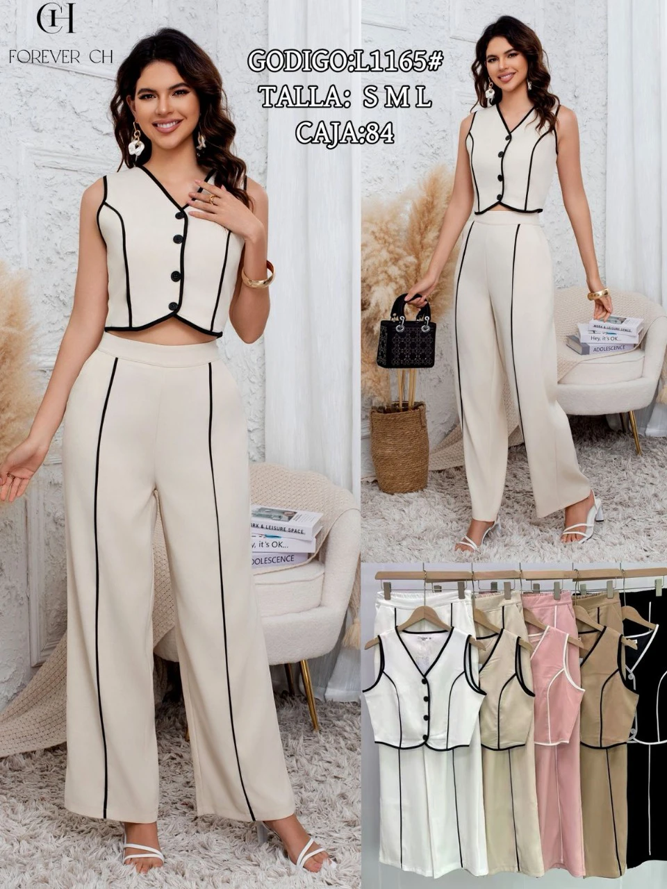 Conjunto de top y pantalón-L1165
