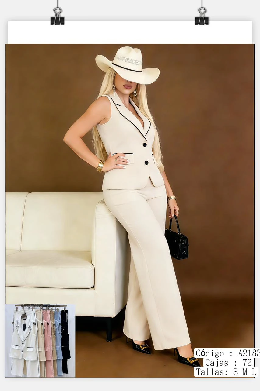 Conjunto de chaleco y pantalón-A2183