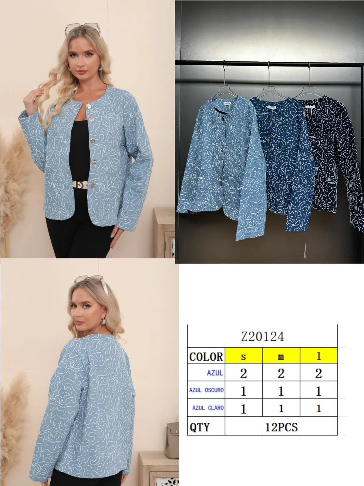 Chaqueta casual estampada para mujer-Z20124
