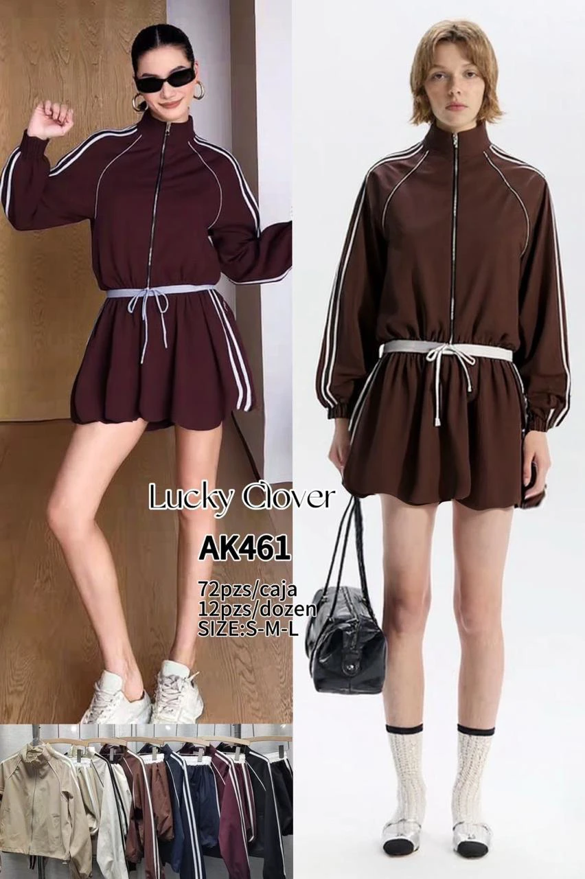 Conjunto deportivo de chamarra y falda-AK461