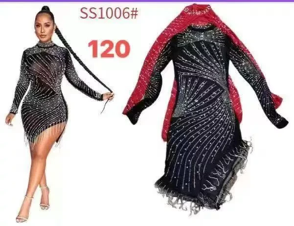 Vestido elegante con pedrería-SS1006