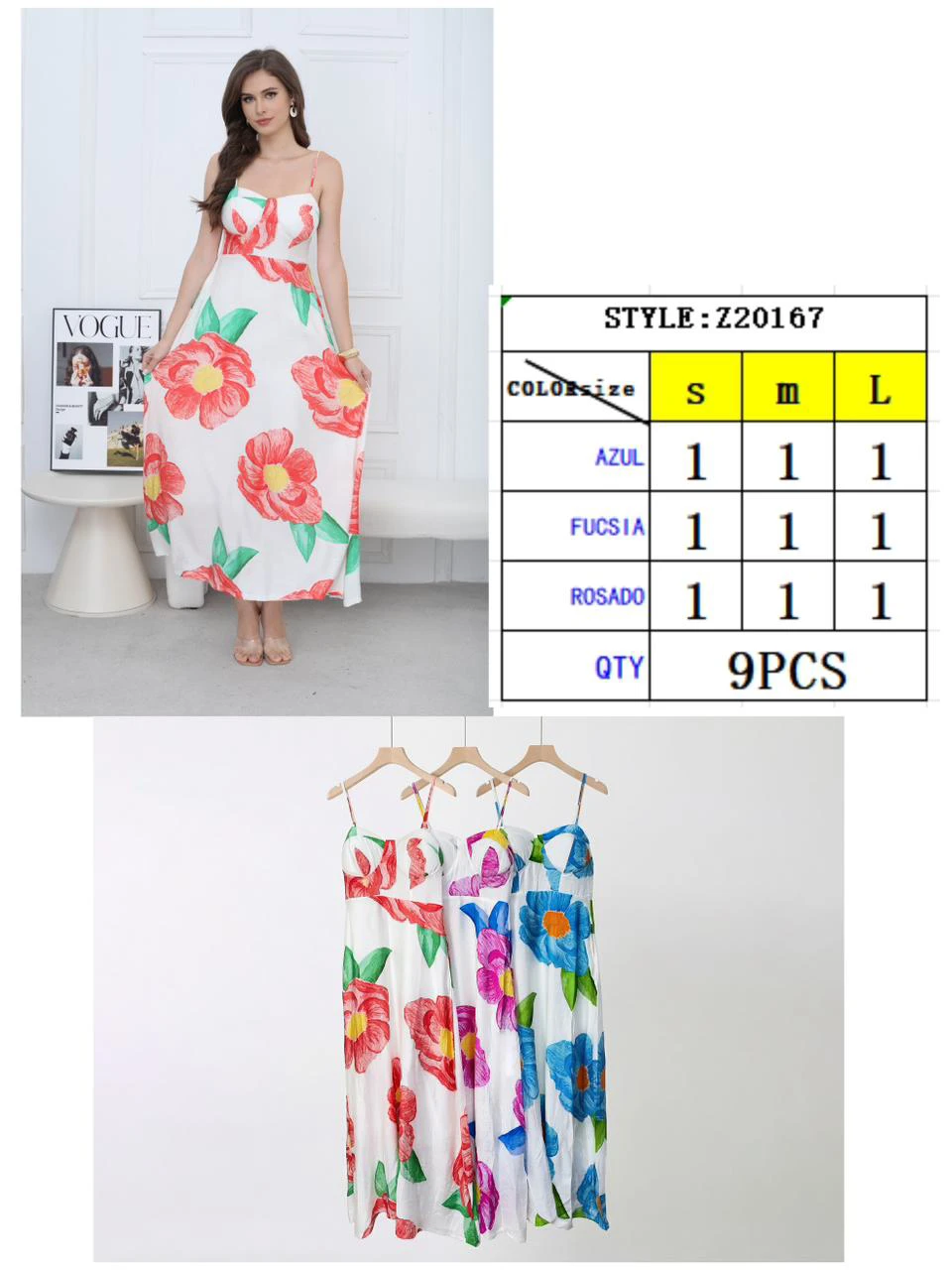 Vestido largo estampado floral-Z20167