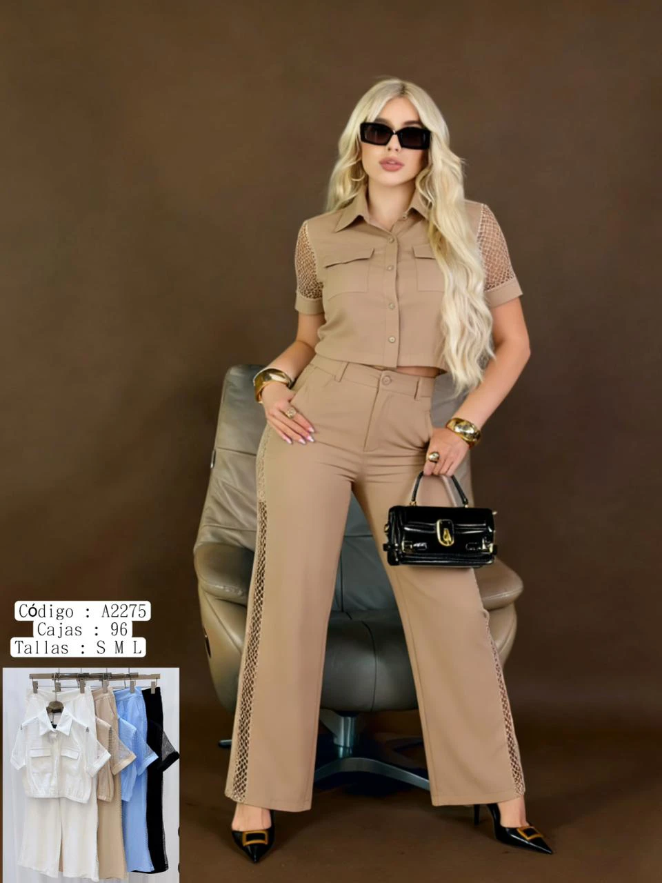 Conjunto de camisa y pantalón-A2275