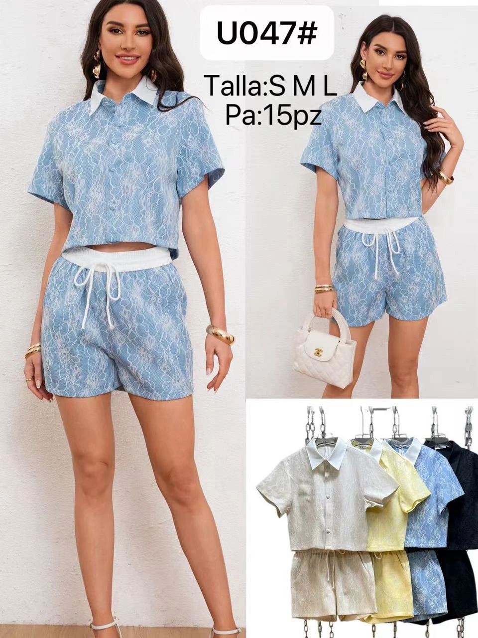 Conjunto de camisa y shorts-U047