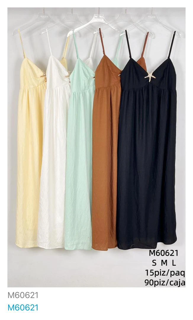 Vestido largo de tirantes-M60621