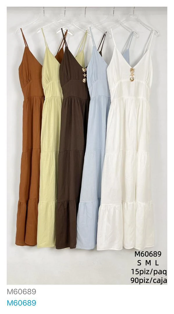 Vestido largo de tirantes-M60689