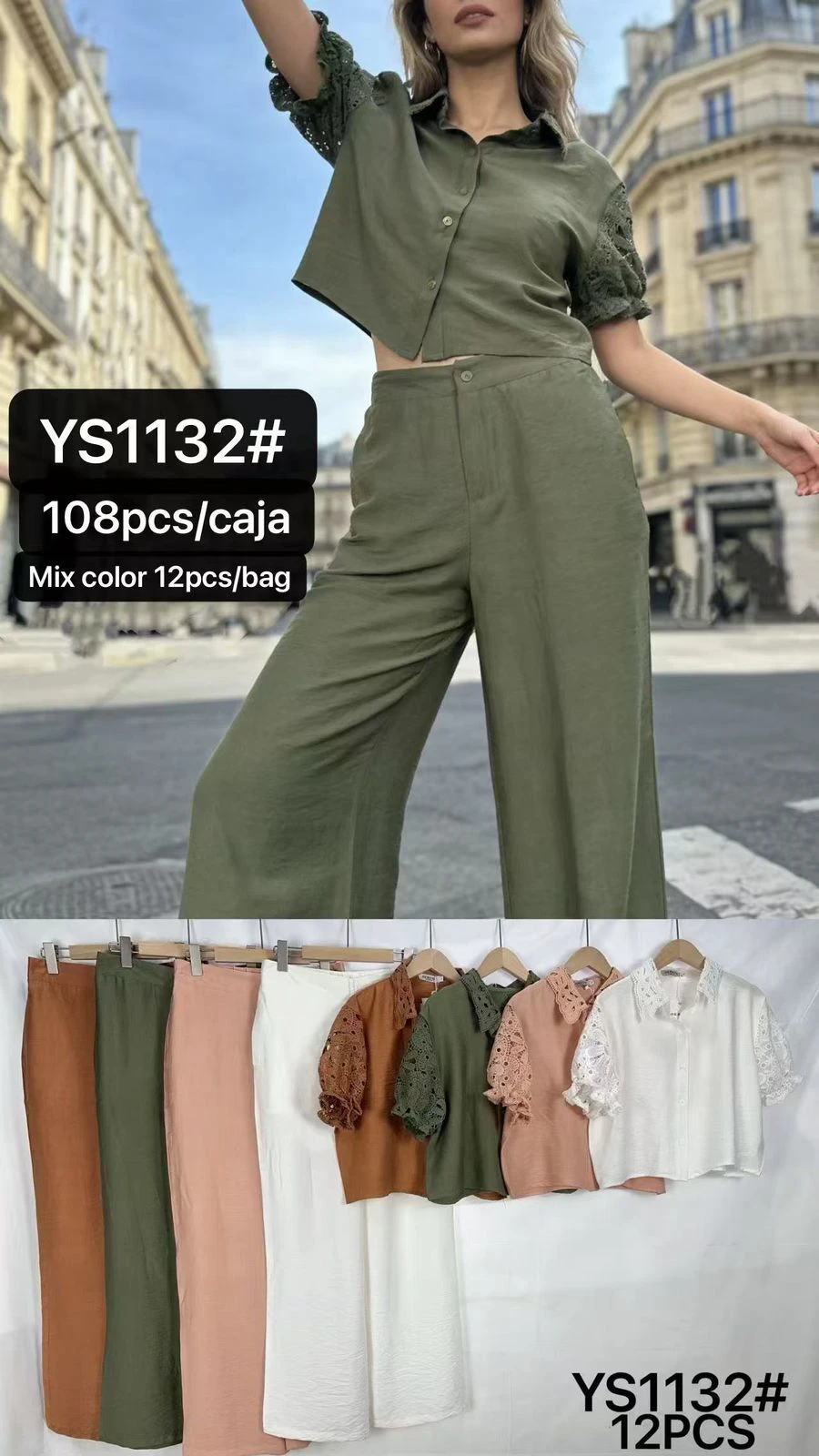 Conjunto de Blusa y Pantalón Ancho-YS1132