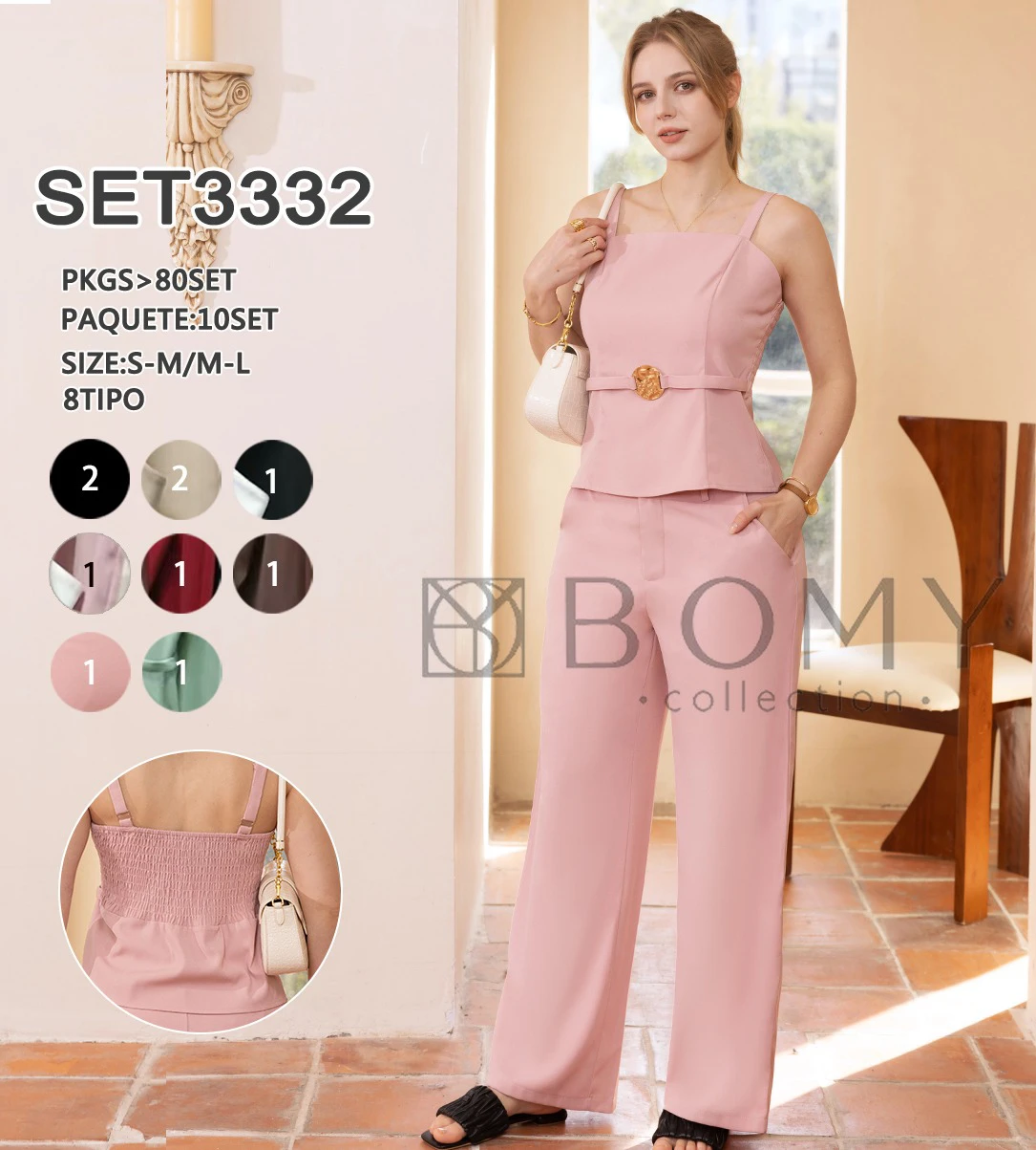 Conjunto de top y pantalón-SET3332