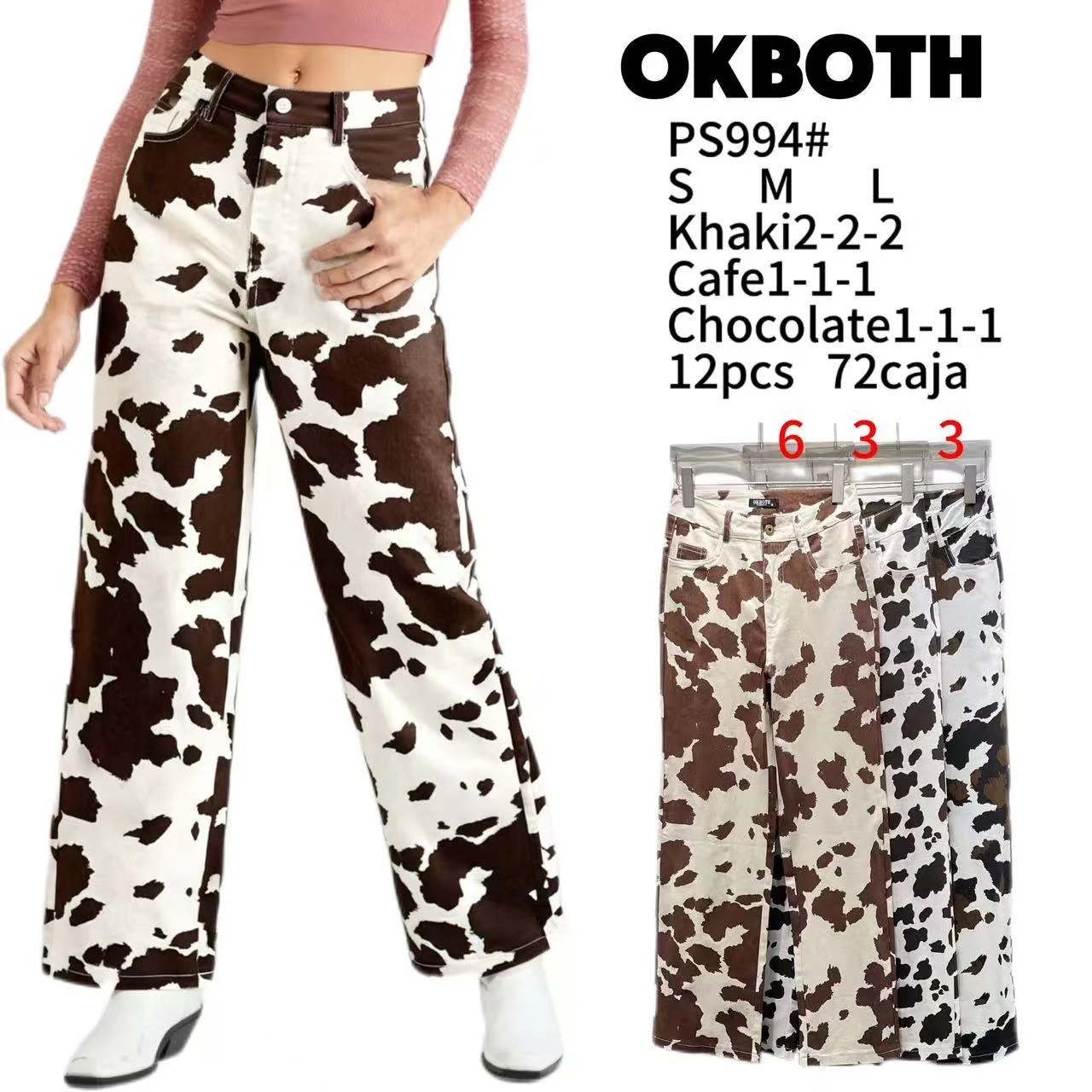Pantalón estampado vaca-PS994