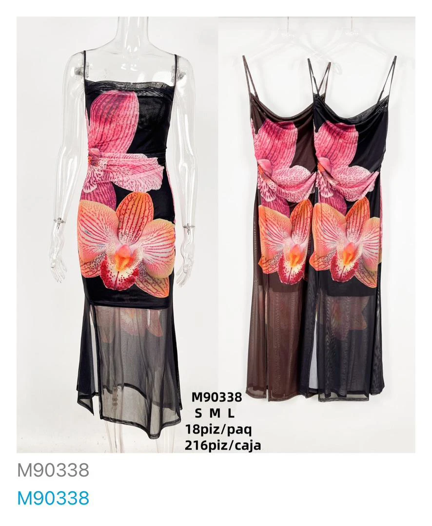 Vestido con estampado floral-M90338