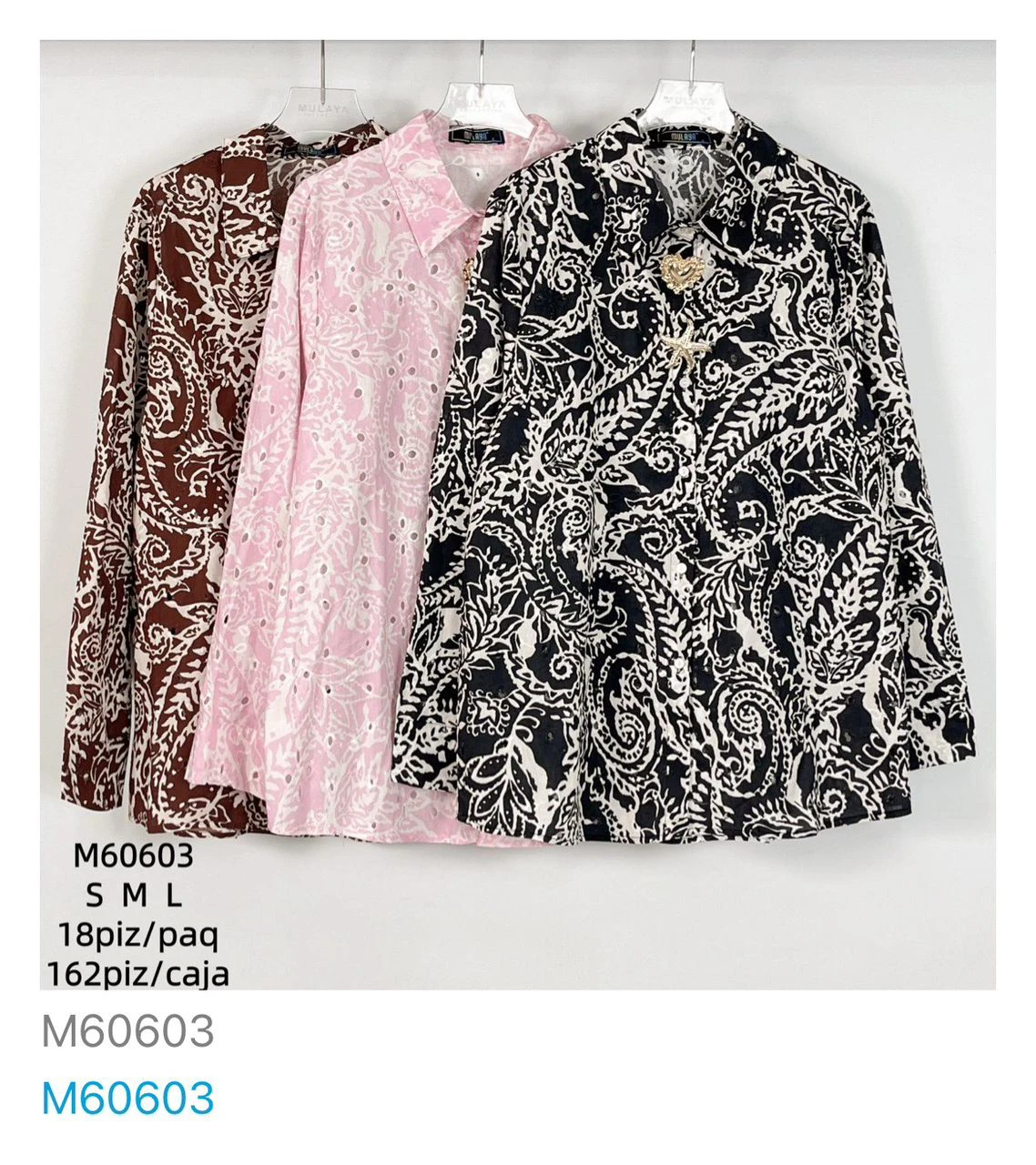 Camisas de manga larga estampadas-M60603