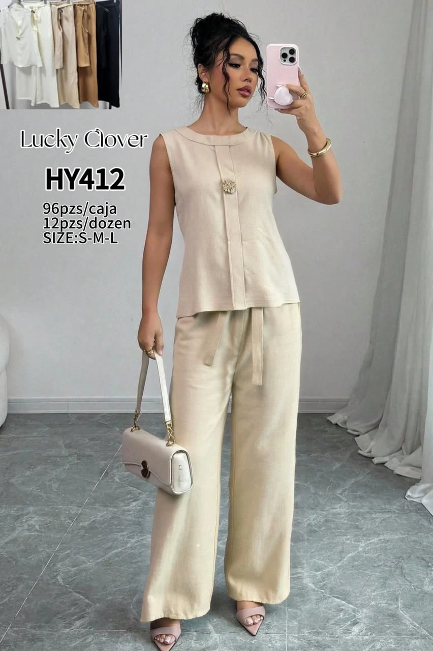 Conjunto de Top de Sisas y Pantalones Palazzo-HY412