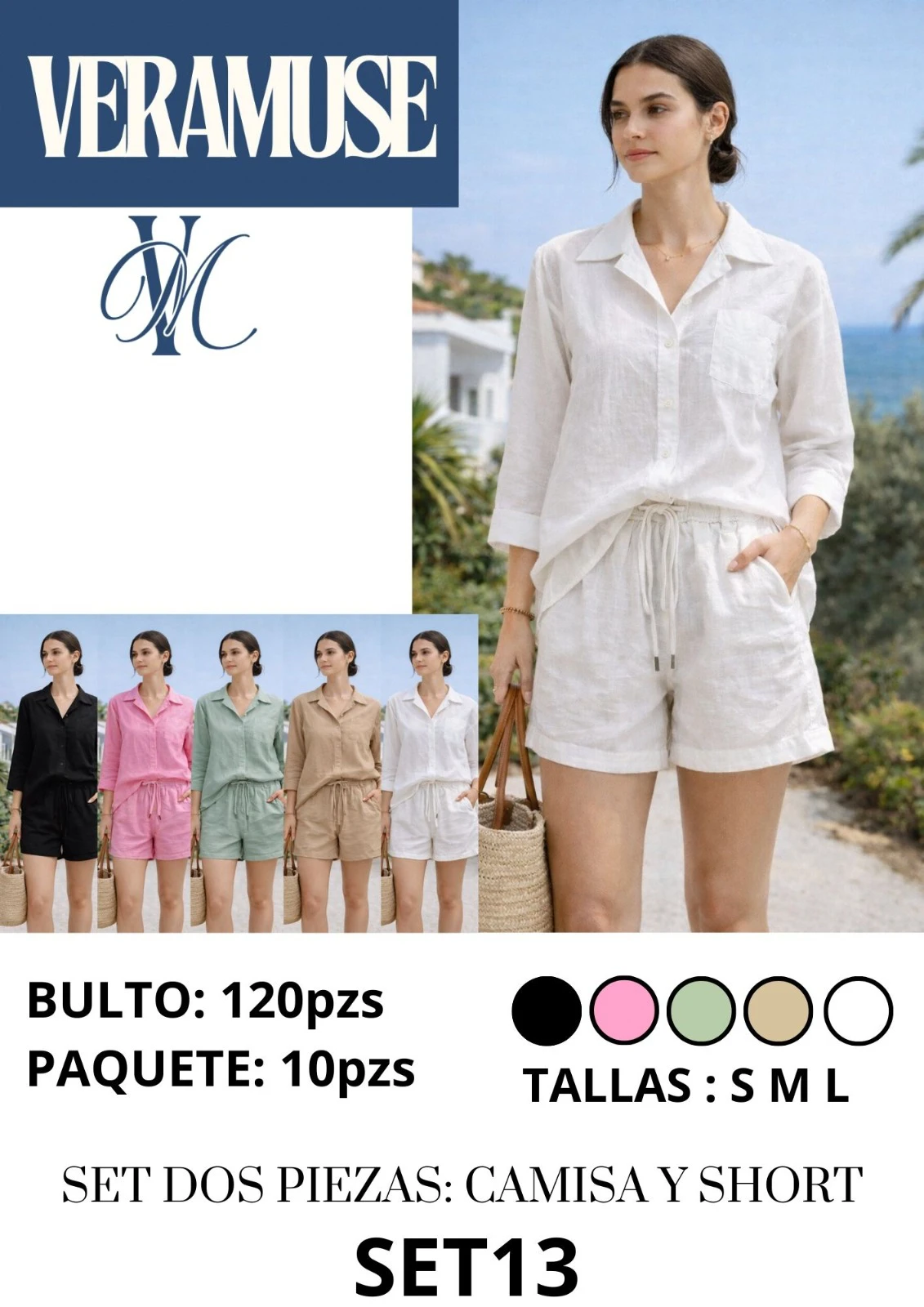 Conjunto dos piezas de camisa y shorts-SET13