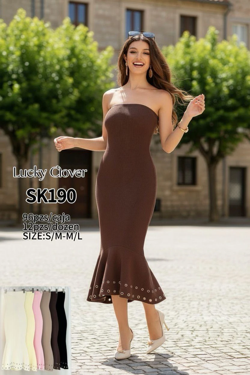 Vestido Tubo con Vuelo-SK190